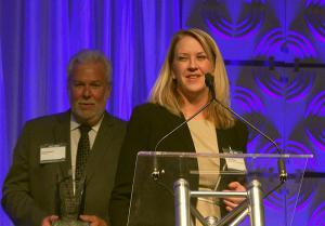 Dr. Heather Weber accepts WESTMARC award on EMCC’s behalf