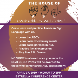 The House of ASL event on April 17