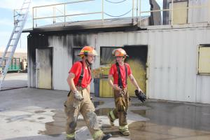 Savage (left) and Davis at Buckeye fire training facility