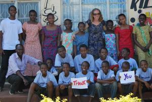 Theresa Grant with her orphan students