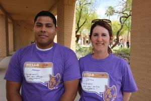 EMCC student Manny Guerrero and faculty member Selina Schuh, editor-in-chief