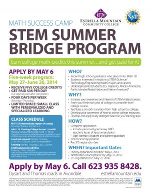 STEM Summer Bridge flyer