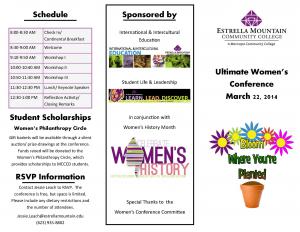 "Bloom Where You're Planted" program schedule, pg. 1
